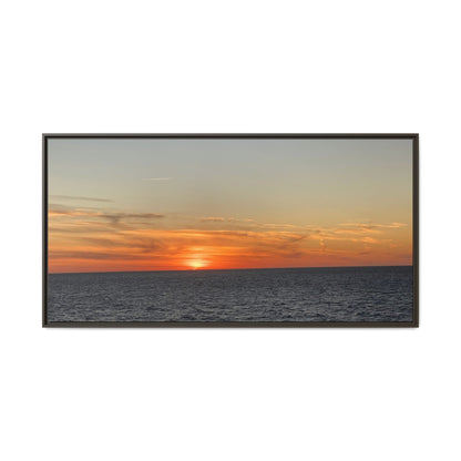 Ocean Sunset Canvas Wall Art – Fiery Horizon Photography Print | Tranquil Seascape for Home Decor – 60" x 30" (Horizontal) Canvas by Printify