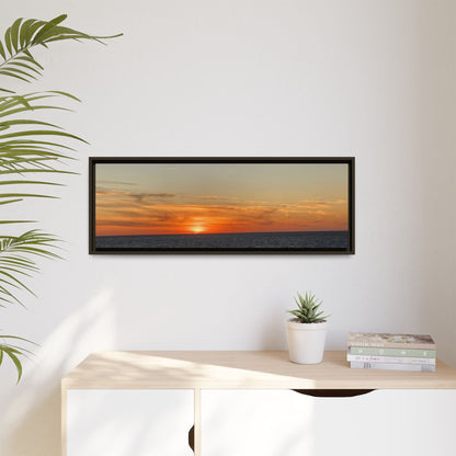 Ocean Sunset Canvas Wall Art – Fiery Horizon Photography Print | Tranquil Seascape for Home Decor – 18″ x 12″ (Horizontal) Canvas for art for office (97 view)