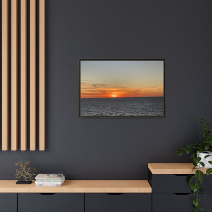 Ocean Sunset Canvas Wall Art – Fiery Horizon Photography Print | Tranquil Seascape for Home Decor – 60" x 40" (Horizontal) Canvas for art for office (56 view)