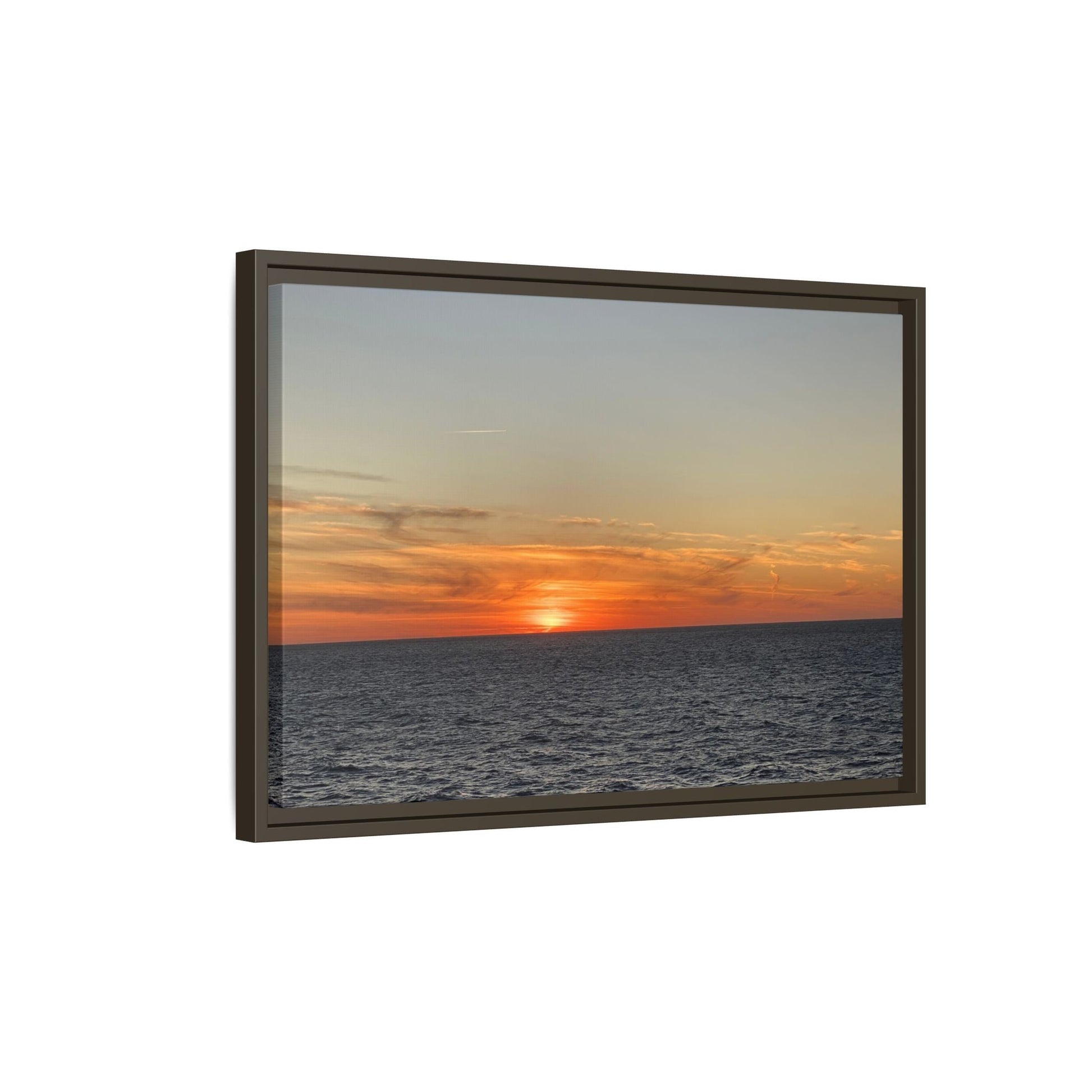 Ocean Sunset Canvas Wall Art – Fiery Horizon Photography Print | Tranquil Seascape for Home Decor – 18″ x 12″ (Horizontal) Canvas for art for office (87 view)