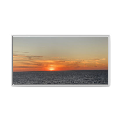 Ocean Sunset Canvas Wall Art – Fiery Horizon Photography Print | Tranquil Seascape for Home Decor – 48″ x 24″ (Horizontal) Canvas for art for office (27 view)