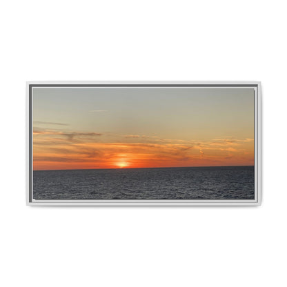 Ocean Sunset Canvas Wall Art – Fiery Horizon Photography Print | Tranquil Seascape for Home Decor – 32" x 16" (Horizontal) Canvas for art for office (35 view)