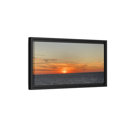 Ocean Sunset Canvas Wall Art – Fiery Horizon Photography Print | Tranquil Seascape for Home Decor – 18″ x 12″ (Horizontal) Canvas for art for office (102 view)