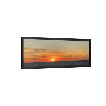 Ocean Sunset Canvas Wall Art – Fiery Horizon Photography Print | Tranquil Seascape for Home Decor – 18″ x 12″ (Horizontal) Canvas for art for office (93 view)