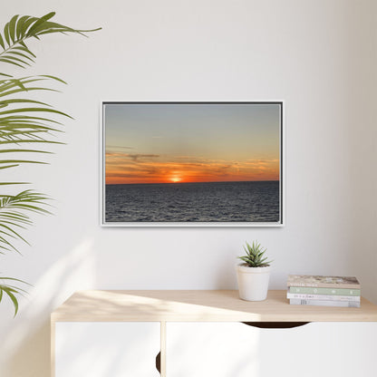 Ocean Sunset Canvas Wall Art – Fiery Horizon Photography Print | Tranquil Seascape for Home Decor – 60" x 40" (Horizontal) Canvas for art for office (52 view)