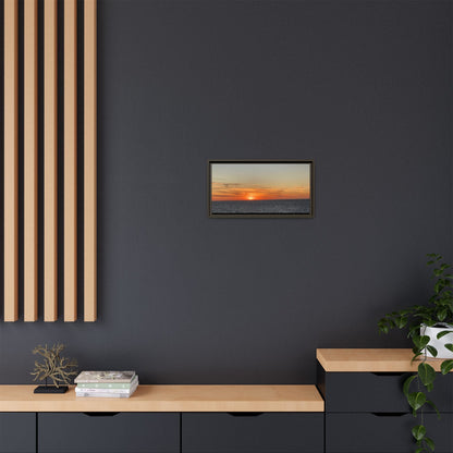 Ocean Sunset Canvas Wall Art – Fiery Horizon Photography Print | Tranquil Seascape for Home Decor – 18″ x 12″ (Horizontal) Canvas for art for office (107 view)