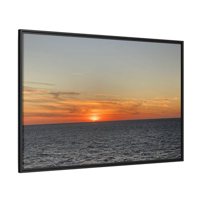 Ocean Sunset Canvas Wall Art – Fiery Horizon Photography Print | Tranquil Seascape for Home Decor – 60" x 40" (Horizontal) Canvas for art for office (45 view)