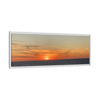 Ocean Sunset Canvas Wall Art – Fiery Horizon Photography Print | Tranquil Seascape for Home Decor – 60" x 40" (Horizontal) Canvas for art for office (72 view)
