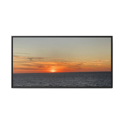 Ocean Sunset Canvas Wall Art – Fiery Horizon Photography Print | Tranquil Seascape for Home Decor – 60" x 30" (Horizontal) Canvas for art for office (30 view)