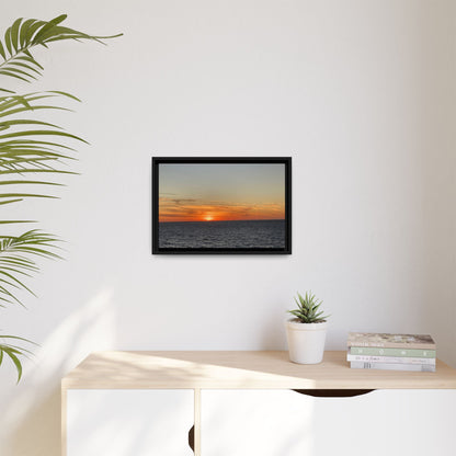 Ocean Sunset Canvas Wall Art – Fiery Horizon Photography Print | Tranquil Seascape for Home Decor – 60" x 40" (Horizontal) Canvas for art for office (76 view)