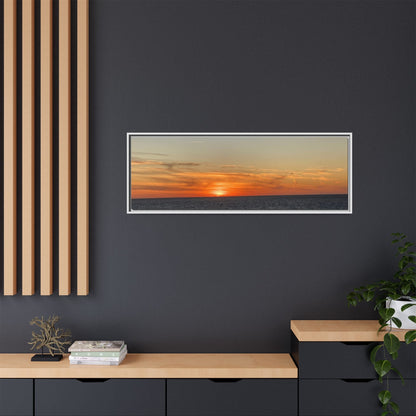 Ocean Sunset Canvas Wall Art – Fiery Horizon Photography Print | Tranquil Seascape for Home Decor – 60" x 40" (Horizontal) Canvas for art for office (74 view)