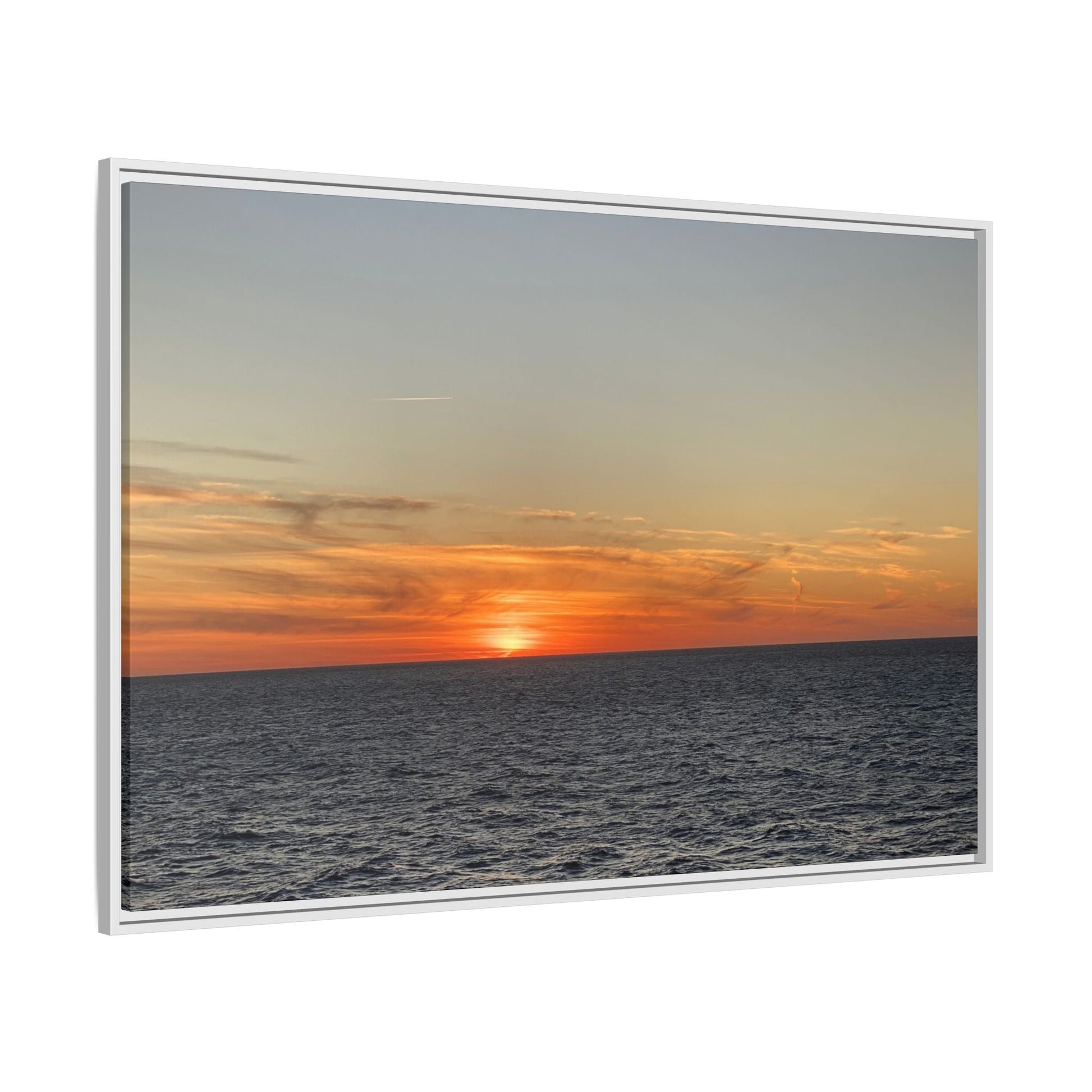 Ocean Sunset Canvas Wall Art – Fiery Horizon Photography Print | Tranquil Seascape for Home Decor – 60" x 40" (Horizontal) Canvas for art for office (63 view)