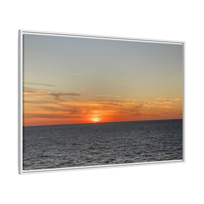 Ocean Sunset Canvas Wall Art – Fiery Horizon Photography Print | Tranquil Seascape for Home Decor – 60" x 40" (Horizontal) Canvas for art for office (63 view)
