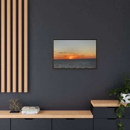 Ocean Sunset Canvas Wall Art – Fiery Horizon Photography Print | Tranquil Seascape for Home Decor – 60" x 40" (Horizontal) Canvas for art for office (50 view)