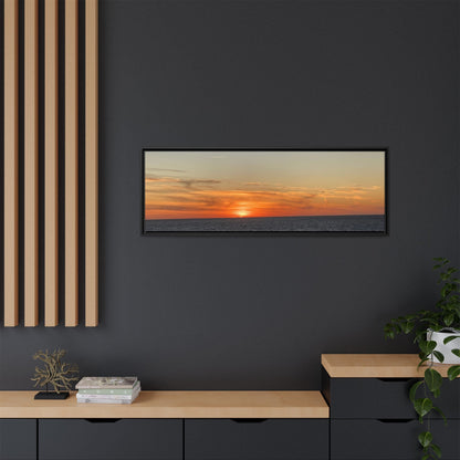 Ocean Sunset Canvas Wall Art – Fiery Horizon Photography Print | Tranquil Seascape for Home Decor – 60" x 40" (Horizontal) Canvas for art for office (68 view)