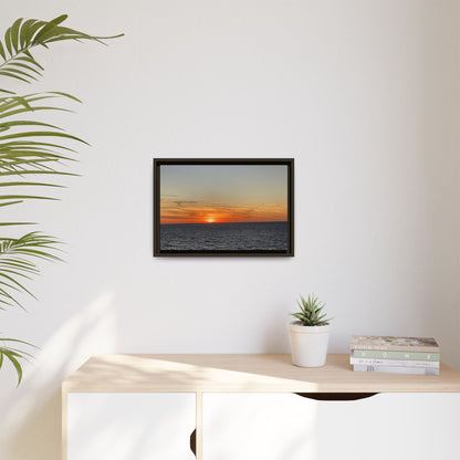 Ocean Sunset Canvas Wall Art – Fiery Horizon Photography Print | Tranquil Seascape for Home Decor – 60" x 40" (Horizontal) Canvas for art for office (79 view)