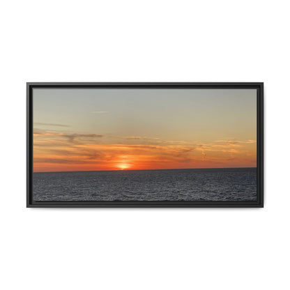 Ocean Sunset Canvas Wall Art – Fiery Horizon Photography Print | Tranquil Seascape for Home Decor – 32" x 16" (Horizontal) Canvas for art for office (33 view)