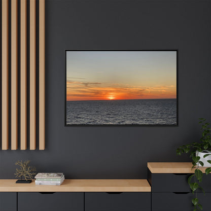 Ocean Sunset Canvas Wall Art – Fiery Horizon Photography Print | Tranquil Seascape for Home Decor – 60" x 40" (Horizontal) Canvas for art for office (47 view)