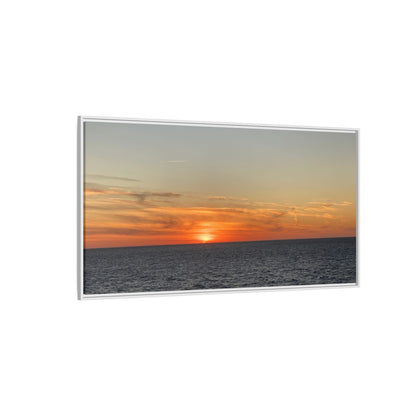 Ocean Sunset Canvas Wall Art – Fiery Horizon Photography Print | Tranquil Seascape for Home Decor – 18″ x 12″ (Horizontal) Canvas for art for office (132 view)