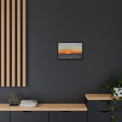 Ocean Sunset Canvas Wall Art – Fiery Horizon Photography Print | Tranquil Seascape for Home Decor – 60" x 40" (Horizontal) Canvas for art for office (77 view)