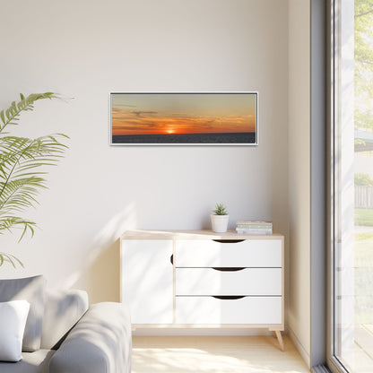 Ocean Sunset Canvas Wall Art – Fiery Horizon Photography Print | Tranquil Seascape for Home Decor – 60" x 40" (Horizontal) Canvas for art for office (73 view)