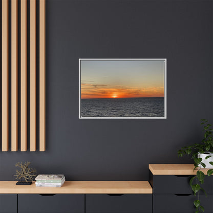 Ocean Sunset Canvas Wall Art – Fiery Horizon Photography Print | Tranquil Seascape for Home Decor – 60" x 40" (Horizontal) Canvas for art for office (59 view)