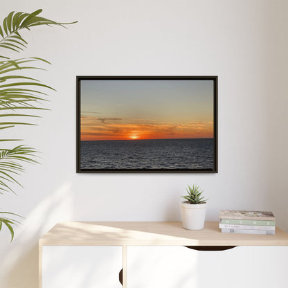 Ocean Sunset Canvas Wall Art – Fiery Horizon Photography Print | Tranquil Seascape for Home Decor – 60" x 40" (Horizontal) Canvas for art for office (49 view)