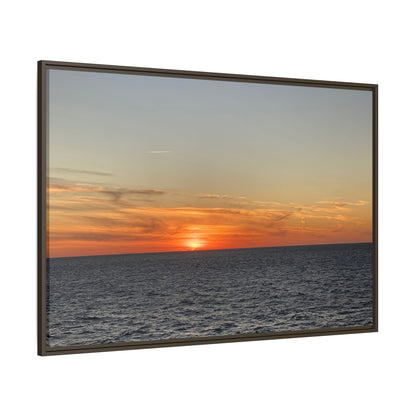Ocean Sunset Canvas Wall Art – Fiery Horizon Photography Print | Tranquil Seascape for Home Decor – 60" x 40" (Horizontal) Canvas for art for office (60 view)