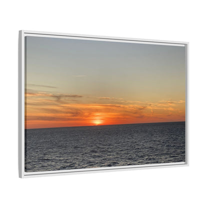 Ocean Sunset Canvas Wall Art – Fiery Horizon Photography Print | Tranquil Seascape for Home Decor – 60" x 40" (Horizontal) Canvas for art for office (57 view)