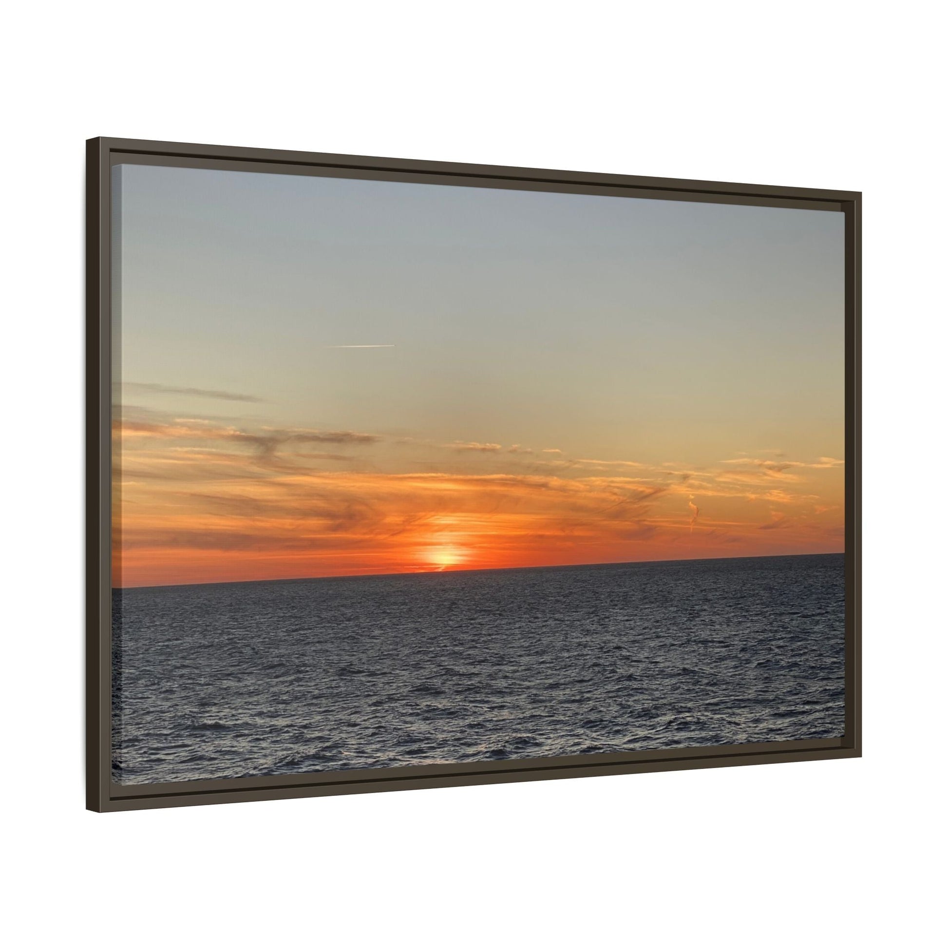 Ocean Sunset Canvas Wall Art – Fiery Horizon Photography Print | Tranquil Seascape for Home Decor – 60" x 40" (Horizontal) Canvas for art for office (54 view)