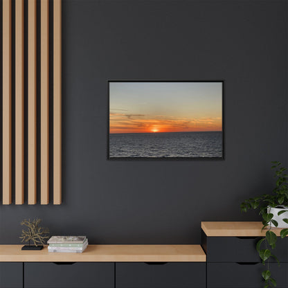 Ocean Sunset Canvas Wall Art – Fiery Horizon Photography Print | Tranquil Seascape for Home Decor – 60" x 40" (Horizontal) Canvas for art for office (44 view)