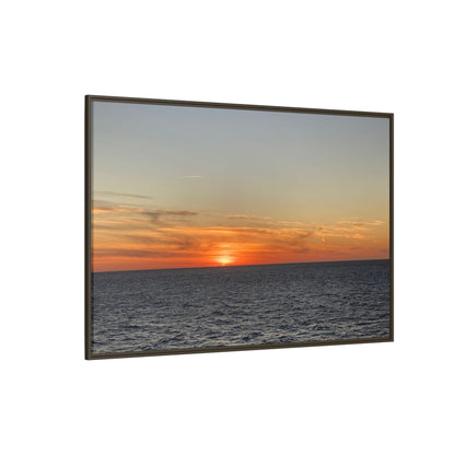 Ocean Sunset Canvas Wall Art – Fiery Horizon Photography Print | Tranquil Seascape for Home Decor – 18″ x 12″ (Horizontal) Canvas for art for office (147 view)