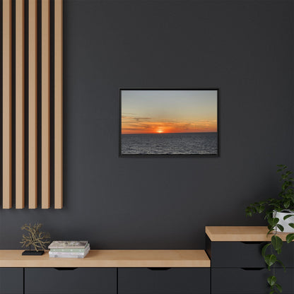 Ocean Sunset Canvas Wall Art – Fiery Horizon Photography Print | Tranquil Seascape for Home Decor – 60" x 40" (Horizontal) Canvas for art for office (41 view)