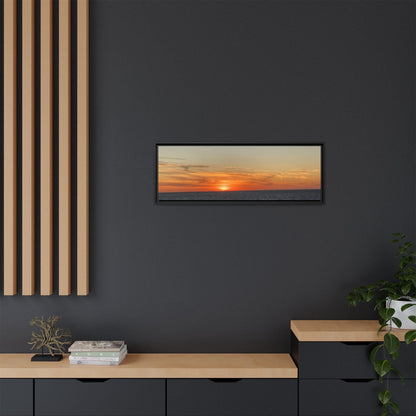 Ocean Sunset Canvas Wall Art – Fiery Horizon Photography Print | Tranquil Seascape for Home Decor – 18″ x 12″ (Horizontal) Canvas for art for office (95 view)