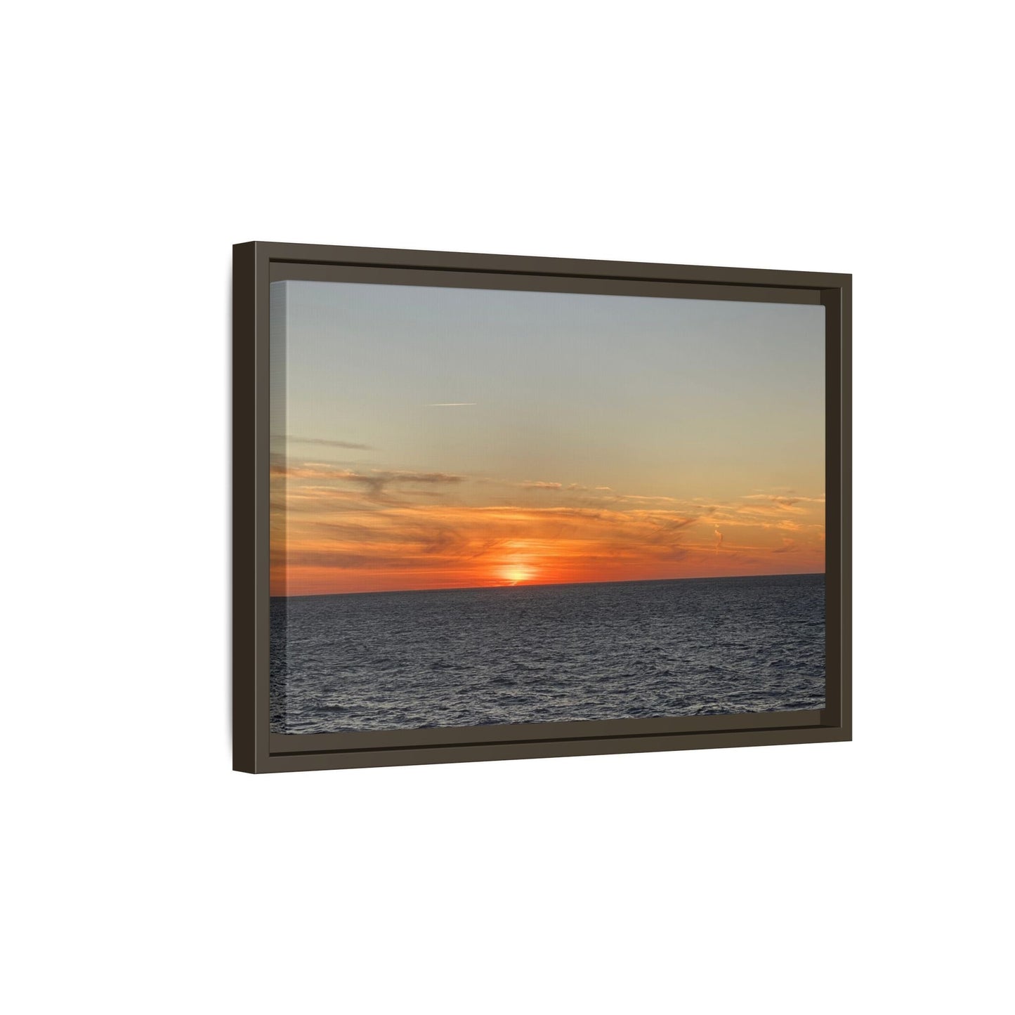 Ocean Sunset Canvas Wall Art – Fiery Horizon Photography Print | Tranquil Seascape for Home Decor – 60" x 40" (Horizontal) Canvas for art for office (78 view)