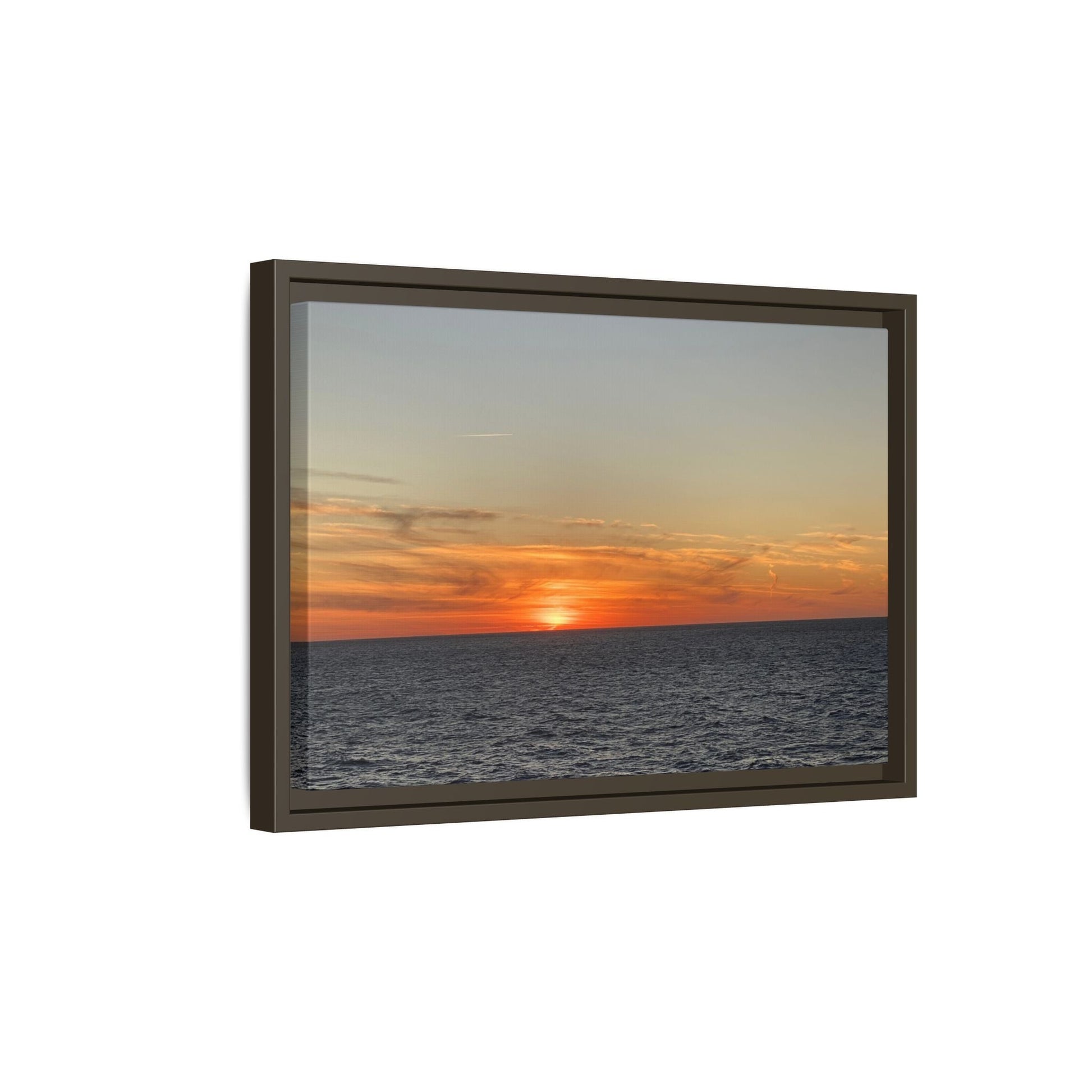 Ocean Sunset Canvas Wall Art – Fiery Horizon Photography Print | Tranquil Seascape for Home Decor – 60" x 40" (Horizontal) Canvas for art for office (78 view)