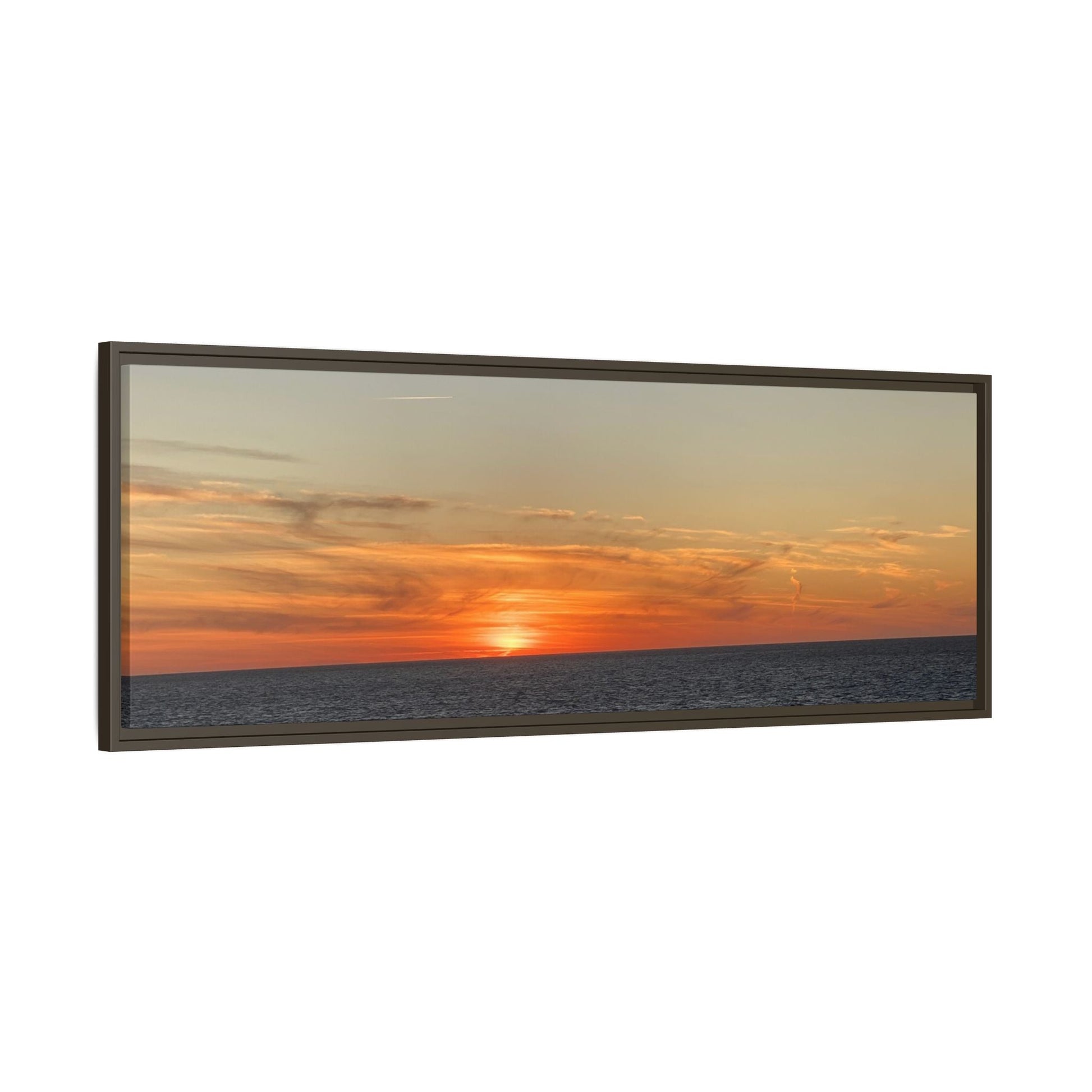 Ocean Sunset Canvas Wall Art – Fiery Horizon Photography Print | Tranquil Seascape for Home Decor – 60" x 40" (Horizontal) Canvas for art for office (69 view)