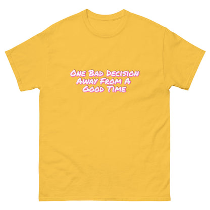 One Bad Decision Tee – Retro Party Vibes in Pink | Bold Graphic Shirt – Daisy T-Shirt for Lizard Designs (19 view)