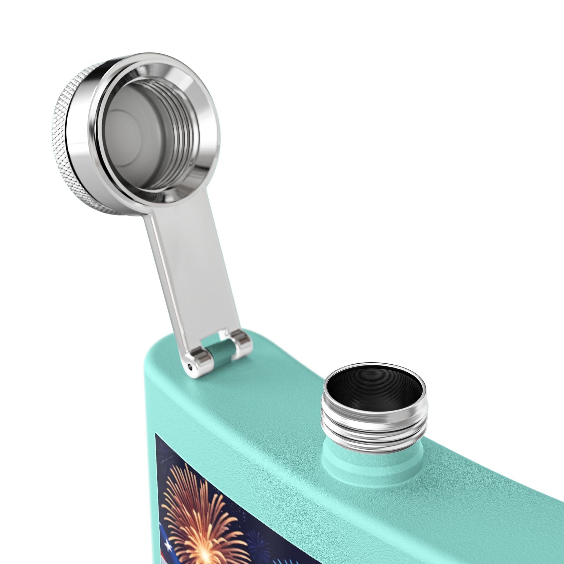 Patriotic Stainless Steel Flask | 4th of July Gift | American Flag Design | Tailgating Accessory | Military Tribute – 6oz Mug for American Flag Flask (23 view)