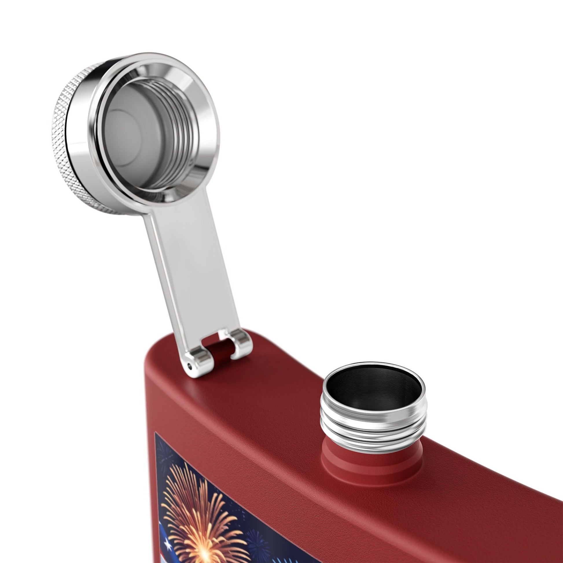 Patriotic Stainless Steel Flask | 4th of July Gift | American Flag Design | Tailgating Accessory | Military Tribute – 6oz Mug for American Flag Flask (14 view)