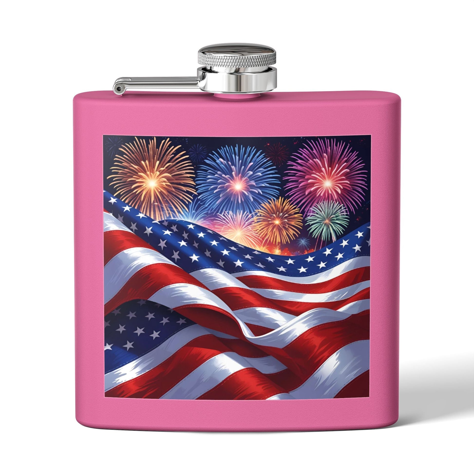 Patriotic 6oz Stainless Steel Flask – American Flag Design, Great for 4th of July, Tailgating, or Military Tribute