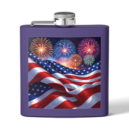 Patriotic Stainless Steel Flask | 4th of July Gift | American Flag Design | Tailgating Accessory | Military Tribute – 6oz Mug for American Flag Flask (8 view)