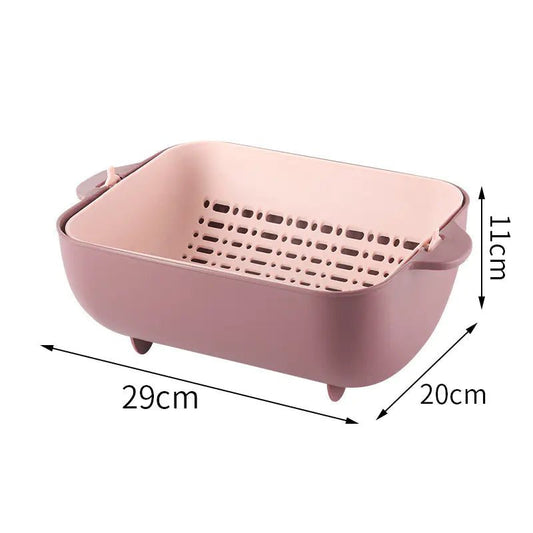 Plastic Fruit Washing Tray For Household Use | Shop Sbrtn – Pink Kitchen tool for durable (2 view)