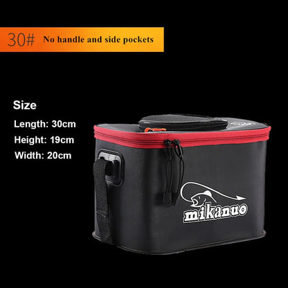 Portable EVA Collapsible Fishing Bucket – Live Fish Bag & Camping Water Container | Tackle Storage – 30 Black No Handle Fishing Gear for Bait Bucket (7 view)
