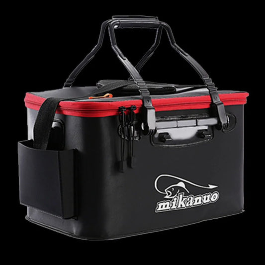 Portable EVA Collapsible Fishing Bucket – Live Fish Bag & Camping Water Container | Tackle Storage – 30 Black No Handle Fishing Gear for Bait Bucket (1 view)