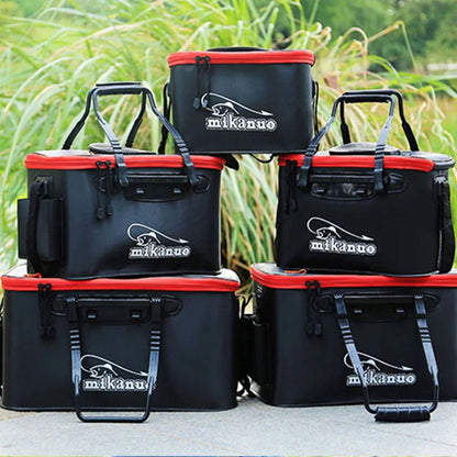 Portable EVA Collapsible Fishing Bucket – Live Fish Bag & Camping Water Container | Tackle Storage – 30 Black No Handle Fishing Gear for Bait Bucket (4 view)