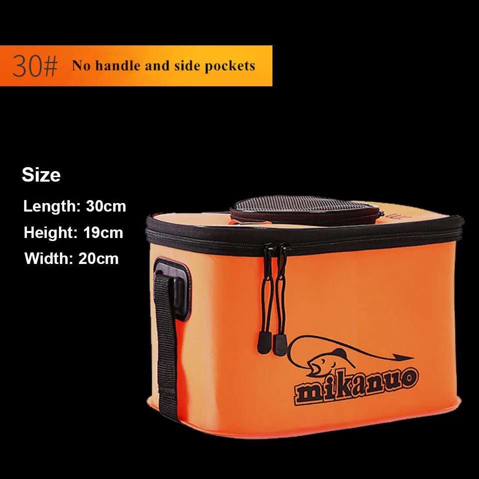 Portable EVA Collapsible Fishing Bucket – Live Fish Bag & Camping Water Container | Tackle Storage – 30 Orange No Handle Fishing Gear for Bait Bucket (12 view)
