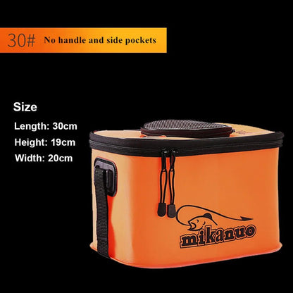 Portable EVA Collapsible Fishing Bucket – Live Fish Bag & Camping Water Container | Tackle Storage – 30 Orange No Handle Fishing Gear for Bait Bucket (12 view)