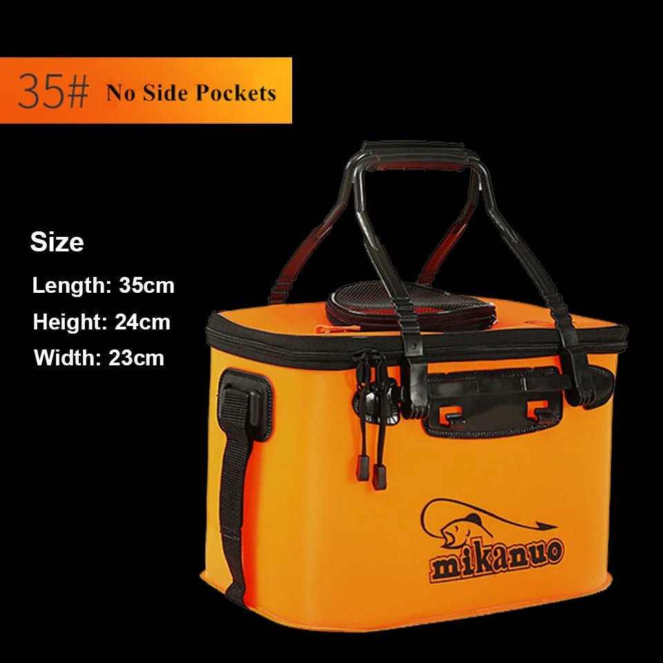 Portable EVA Collapsible Fishing Bucket – Live Fish Bag & Camping Water Container | Tackle Storage – 35 Orange No Handle Fishing Gear for Bait Bucket (13 view)