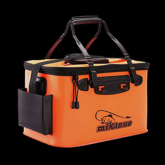 Portable EVA Collapsible Fishing Bucket – Live Fish Bag & Camping Water Container | Tackle Storage – 30 Black No Handle Fishing Gear for Bait Bucket (2 view)